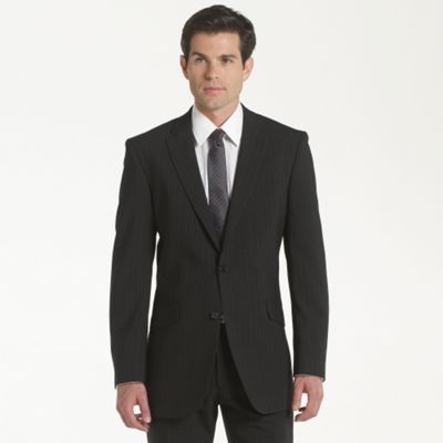 Black Stripe Washable Suit Jacket