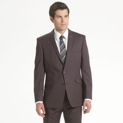 Grey stripe fashion suit jacket