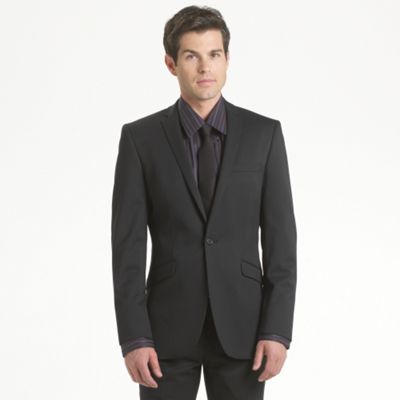 Black Plain Fashion Suit Jacket