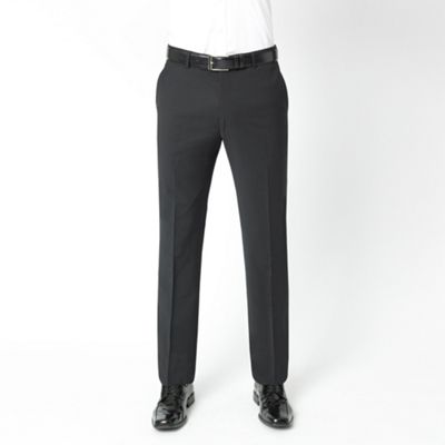 Black Stripe Performance Wool Blend Suit Trousers