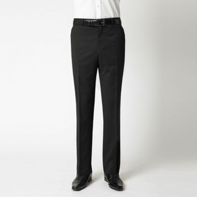 Black stripe City fit woollen suit trousers