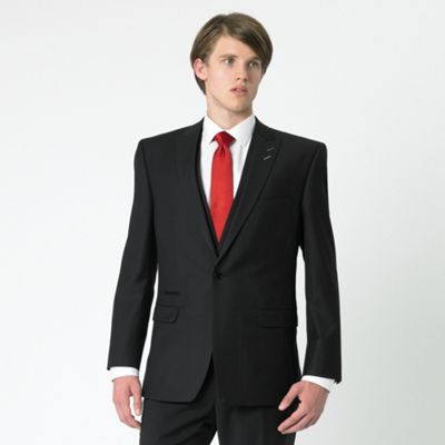 Plain black fashion suit jacket
