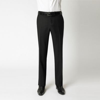 Black slim-fit formal trousers