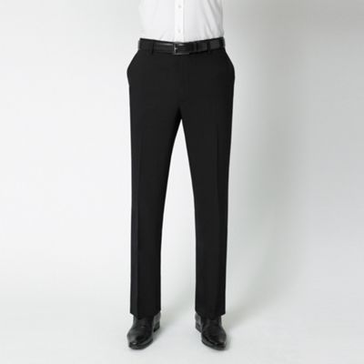 Black plain travel suit trousers