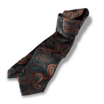 orange paisley tie. Black And Orange Paisley