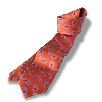 orange paisley tie. Orange Paisley Silk Tie