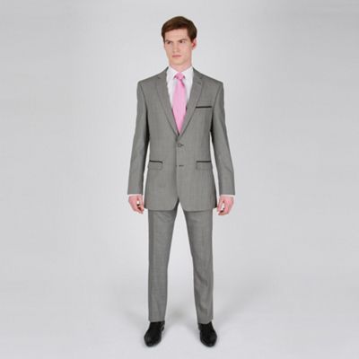 Silver Check Fashion Suit Trouser