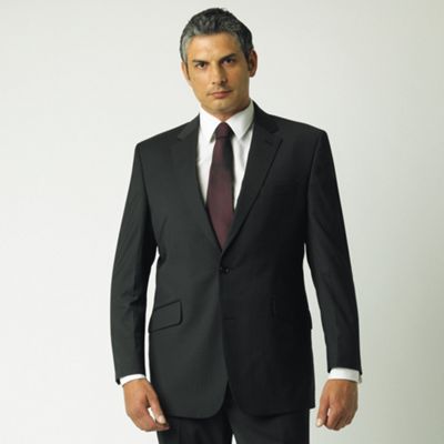 Black Fine Stripe 2 Button Suit Jacket