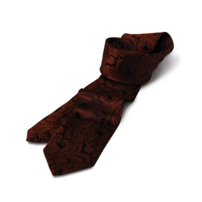 orange paisley tie. Orange paisley silk tie