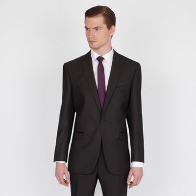 Pewter pindot 1 button fashion suit jacket
