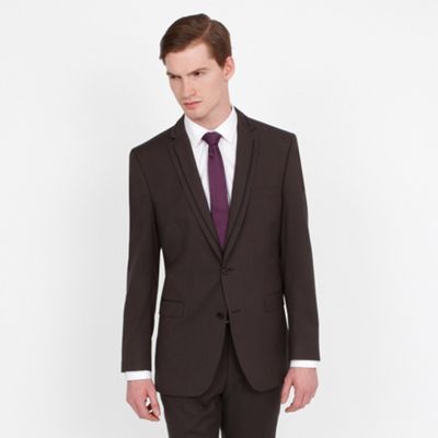 Plum pindot 2 button fashion suit jacket