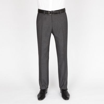 Grey herringbone fashion suit trouser