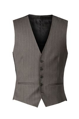 Grey herringbone 5 button fashion waistcoat