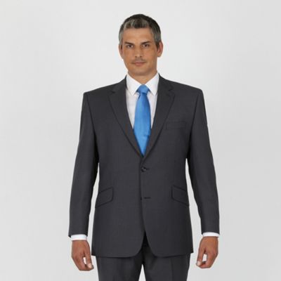 Grey Blue Stripe 2 Button Washable Suit Jacket