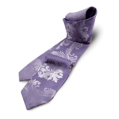 Purple Brocade Silk Tie