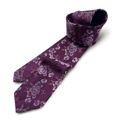 Purple Floral Silk Tie
