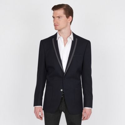 Navy Twill 2 Button Fashion Blazer