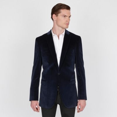 Navy velvet 1 button formal fashion jacket