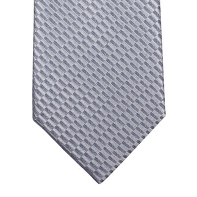 Grey Textured Plain Tie
