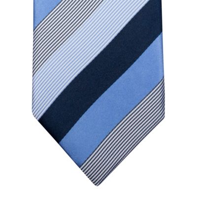 Navy Solid Fine Stripe Tie