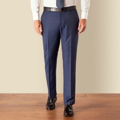 J by Jasper Conran - Blue sharkskin plain front tailored fit business suit trouser