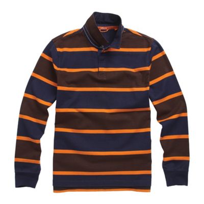 Long sleeve block stripe rugby top