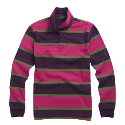 Long sleeve block stripe rugby top