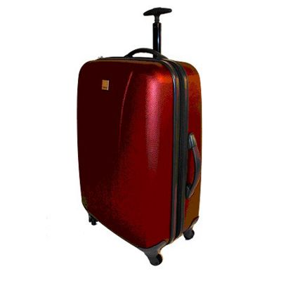 Burgundy lite 4 wheel large suitcase