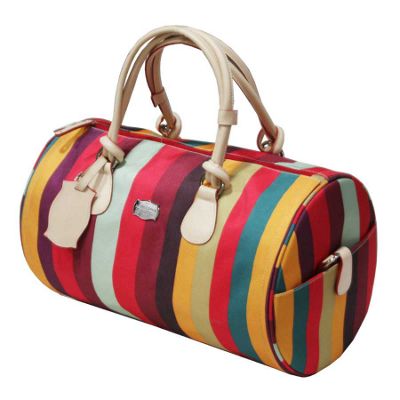 Multi stripe tease barrel bag