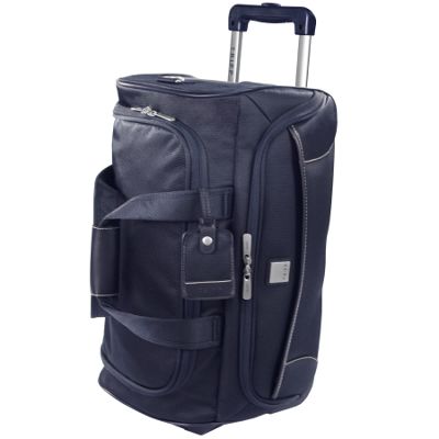 Navy full circle small wheel duffle