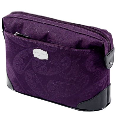 Aubergine opulence glitter paisley wash bag