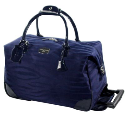 Navy zebra wheel duffle