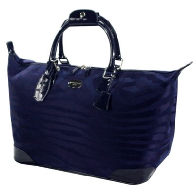 Navy zebra tote bag