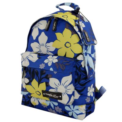 Blue/yellow exotic garden backpack