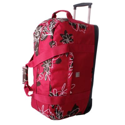 Raspberry express outline flower lrg wheel duffle