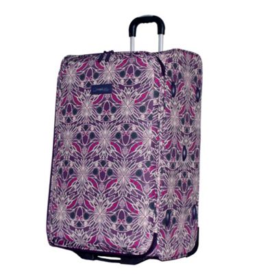 Grape-ecru flower web large suitcase
