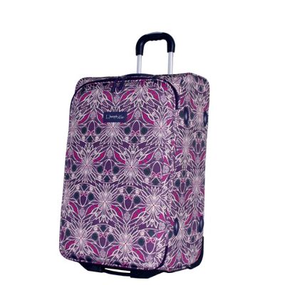 Grape-ecru flower web medium suitcase