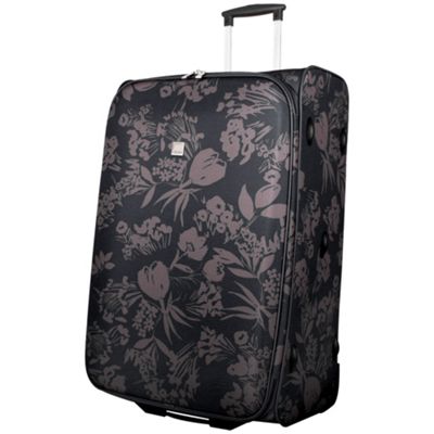 Black/Mink Express Autumn Flower Large Suitcase