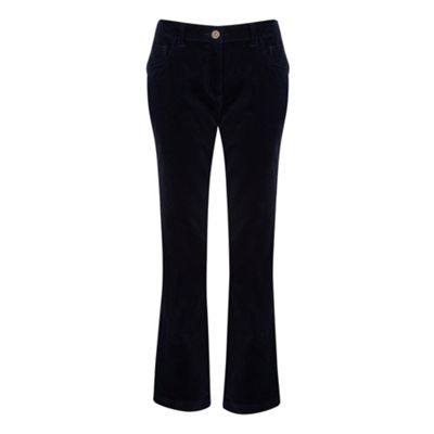 Black classic leg cord trousers petite