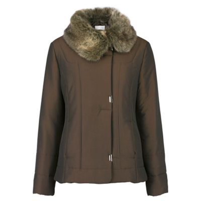 Petite Chocolate Quilted Coat
