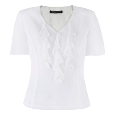 Jacques Vert Ivory Waterfall Frill Top