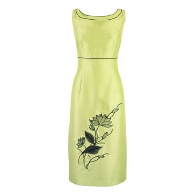 Soft Lime Shantung Shift Dress