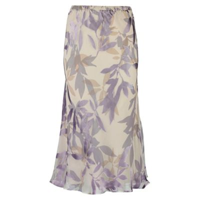 Scattered leaf devore skirt