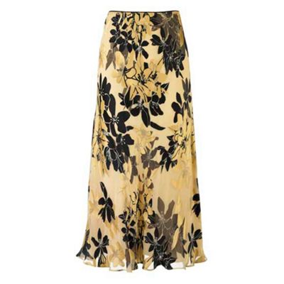 Jacques Vert Mimosa floral devore skirt