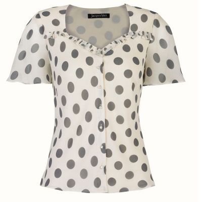 Jacques Vert Spot Crinkle Blouse