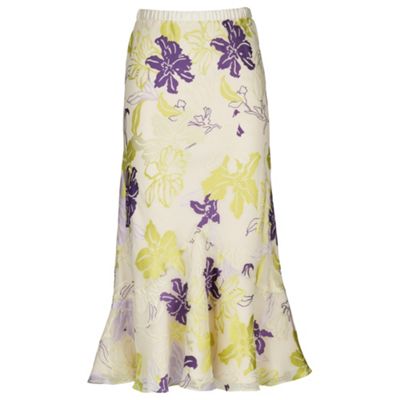 Jacques Vert Watercolour Floral Devore Skirt