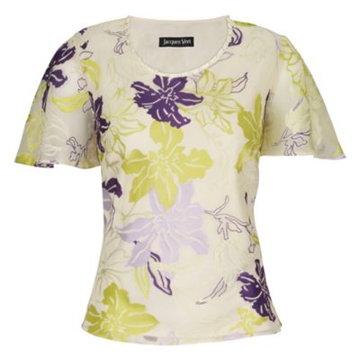 Jacques Vert Watercolour Floral Devore Top product image