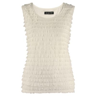 Jacques Vert Ivory Frill Vest Top