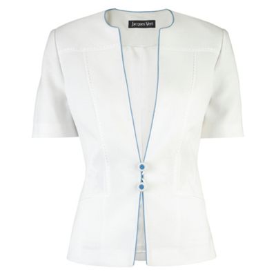 Jacques Vert Warm White Short Sleeve Jacket
