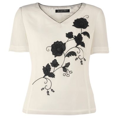 Jacques Vert Ivory Flower Top